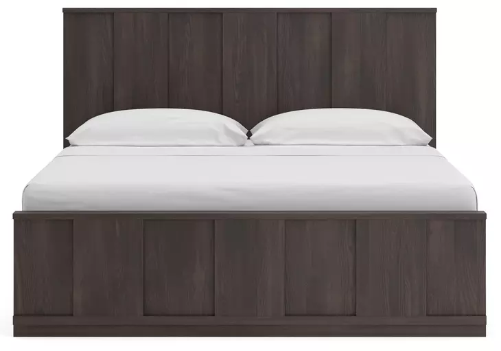 Agrander Dark Brown King Panel Platform Bed