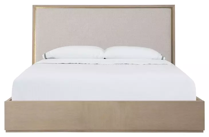 Carino Sand Cerused and Beige Upholstered Panel Bedroom Set