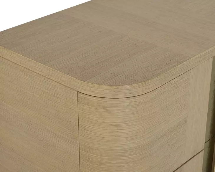 Carino Sand Cerused and Gold 2 Drawer Nightstand