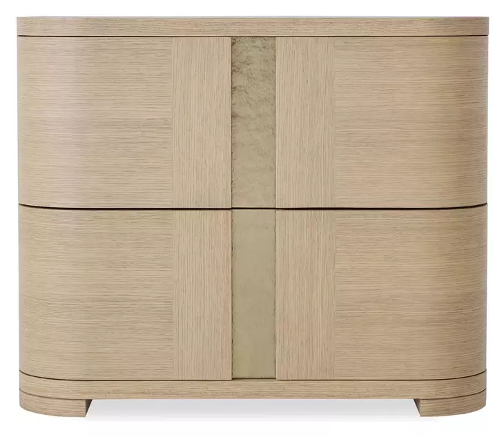 Carino Sand Cerused and Gold 2 Drawer Nightstand