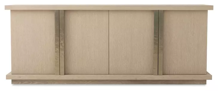 Carino Sand Cerused and Gold 4 Door Credenza