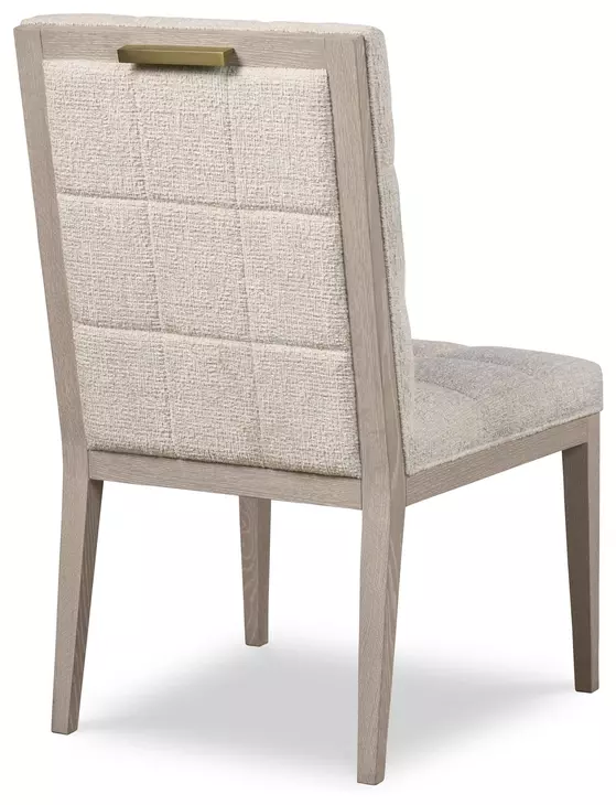 Carino Sand Cerused and Beige Upholstered Dining Side Chair