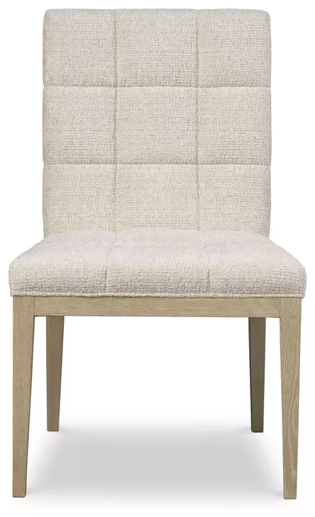 Carino Sand Cerused and Beige Upholstered Dining Side Chair
