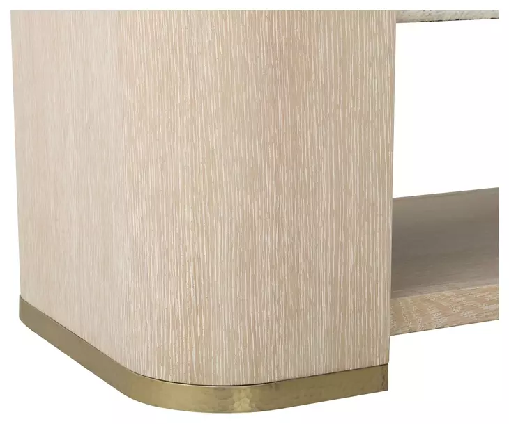 Carino Sand Cerused and Beige Upholstered Storage Bed Bench