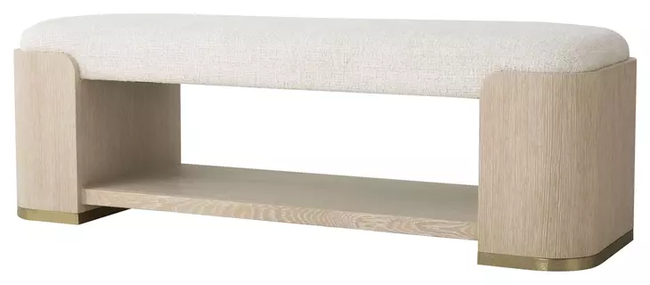 Carino Sand Cerused and Beige Upholstered Panel Bedroom Set