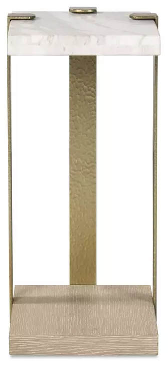 Carino Sand Cerused and Beige Rectangular Marble Top Drinks Table