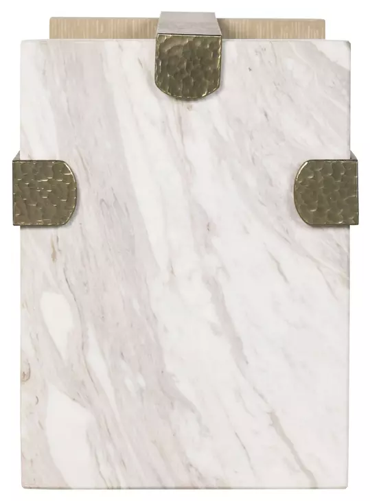 Carino Sand Cerused and Beige Rectangular Marble Top Drinks Table
