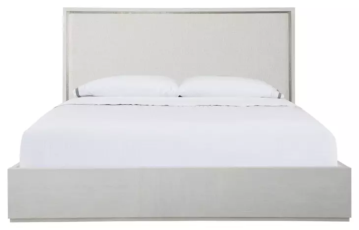 Carino Frost and Beige King Upholstered Panel Bed
