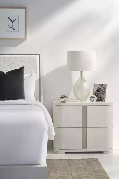 Carino Frost and Gray 2 Drawer Nightstand