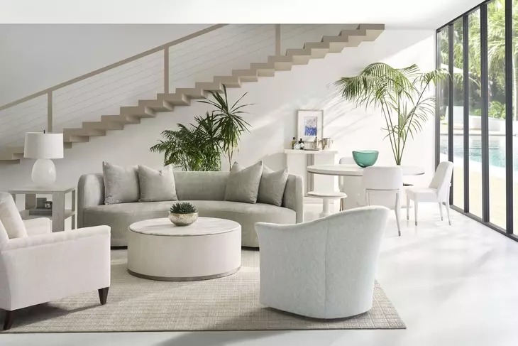 Carino Frost and Beige Round Occasional Table Set