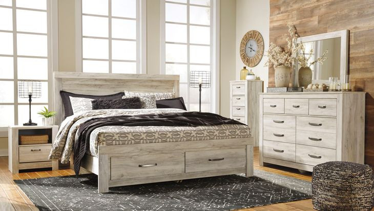 Bellaby Whitewash 7 Drawer Dresser and Rectangular Mirror