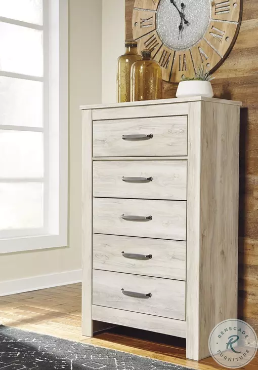 Bellaby Whitewash Five Drawer Chest