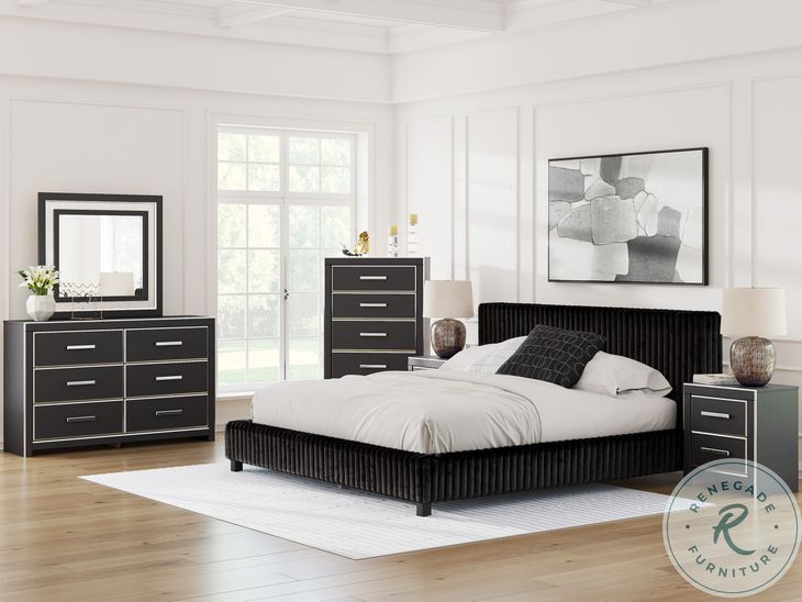 Ravalori Black 6 Drawer Dresser