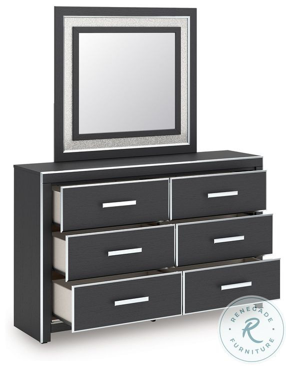 Ashley Furniture Zuraleus Black Dresser and Mirror | Ornate Home