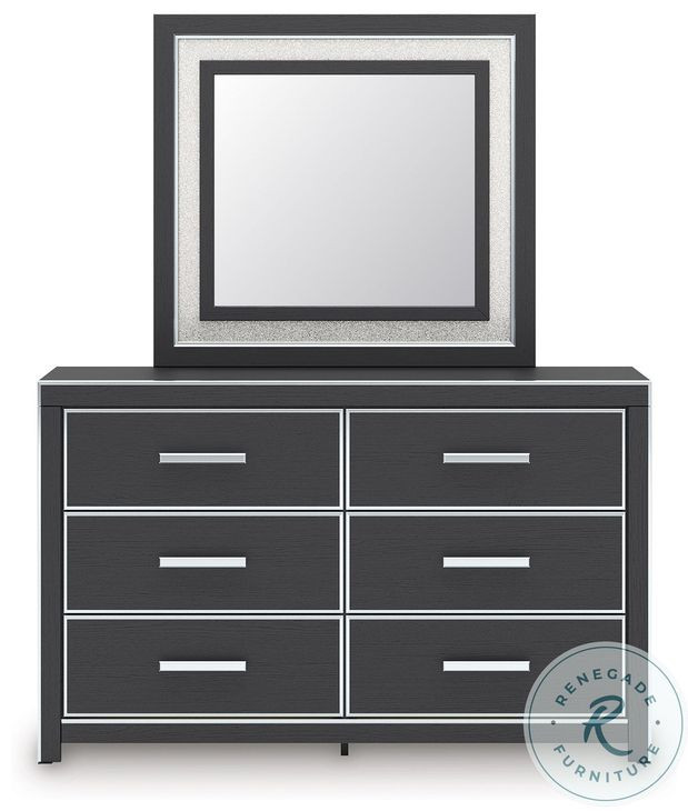 Ravalori Black Dresser with Mirror