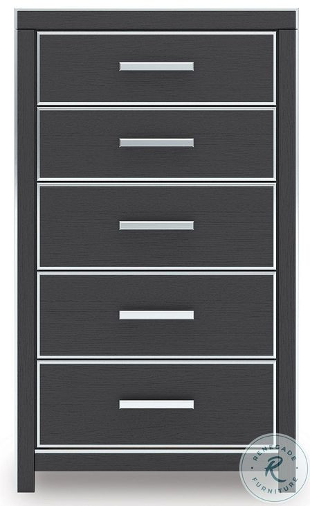 Ravalori Black 5 Drawer Chest