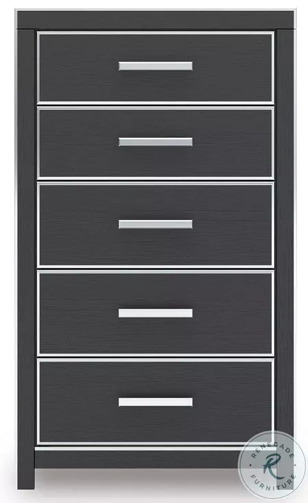 Ravalori Black 5 Drawer Chest
