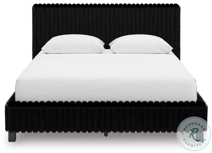 Ravalori Black Queen Upholstered Bed