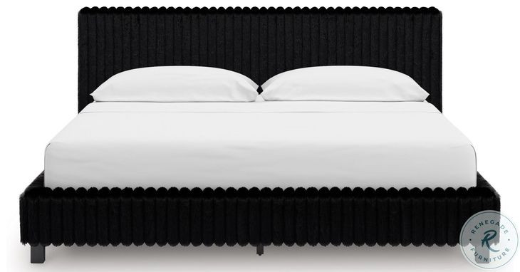 Ravalori Black California King Upholstered Bed