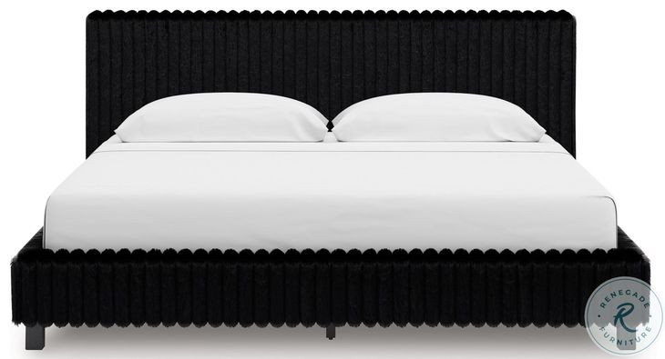 Ravalori Black King Upholstered Bed