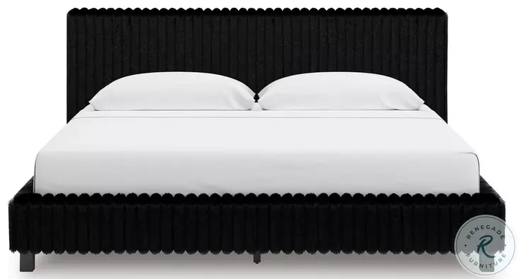 Ravalori Black King Upholstered Bed