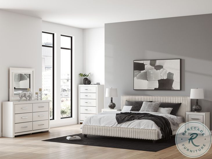 Ravalori White 2 Drawer Nightstand with USB Charging