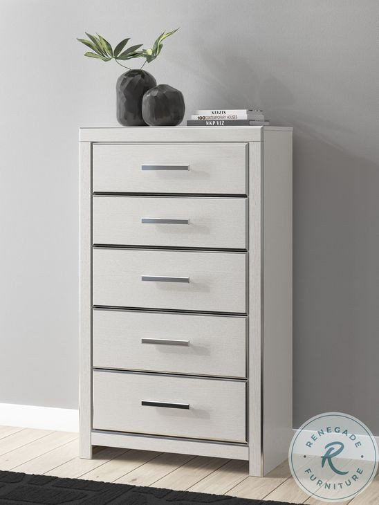 Ravalori White 5 Drawer Chest