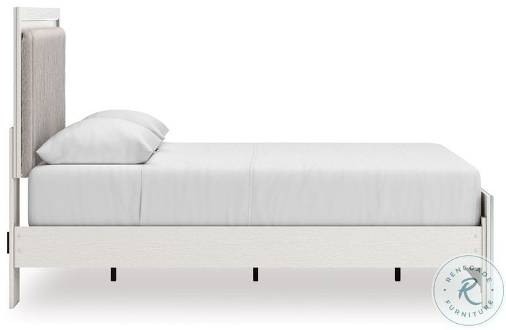 Ravalori White King Upholstered Panel Bed