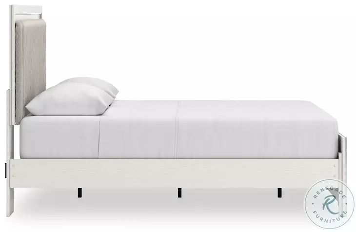 Ravalori White King Upholstered Panel Bed
