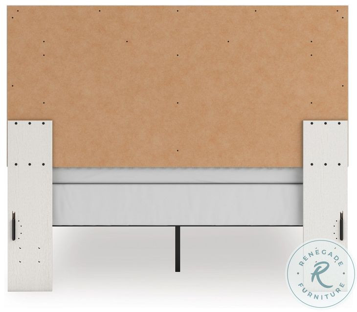 Ravalori White Upholstered King Panel Bed