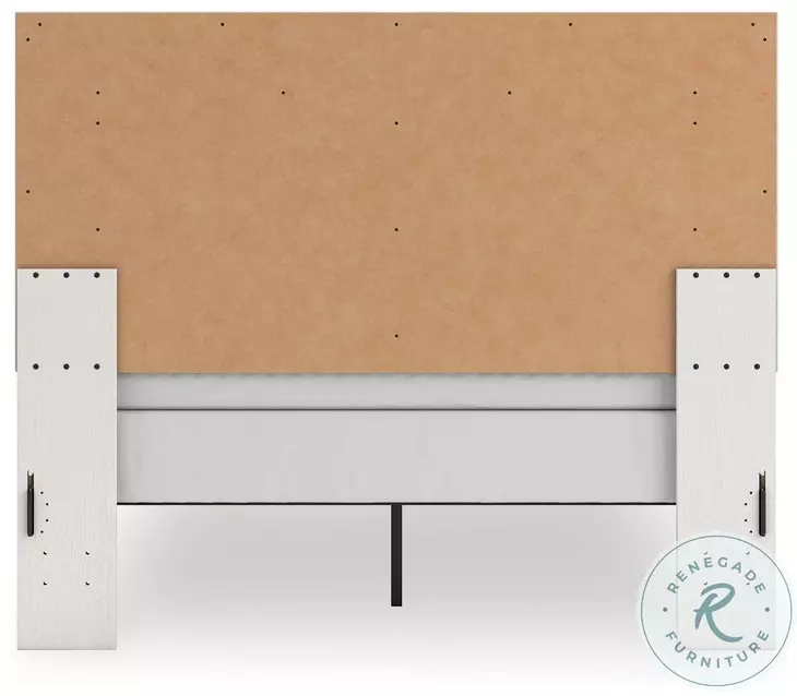 Ravalori White Upholstered King Panel Bed