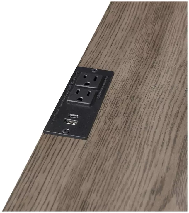 Harrisburg Walnut 2 Drawer Nightstand with USB Charging