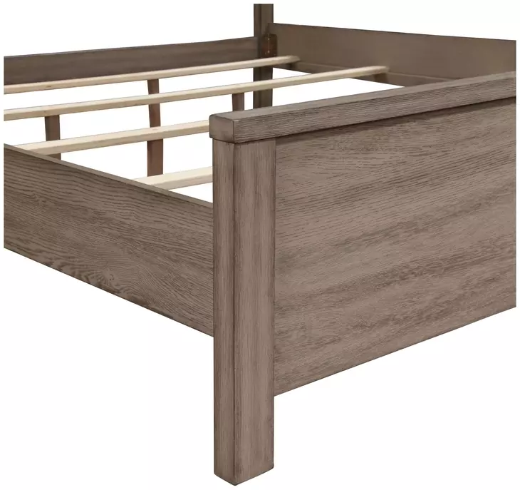 Harrisburg Gray and Brown King Upholstered Panel Bed