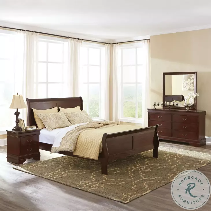 Alisdair Dark Brown King Sleigh Bed