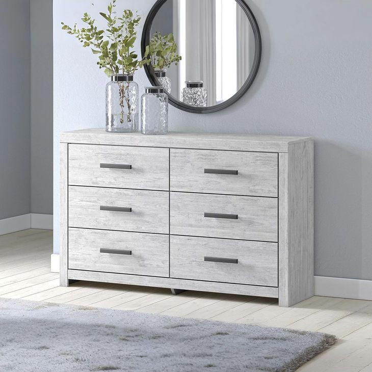 Cayboni Whitewash Six Drawer Dresser