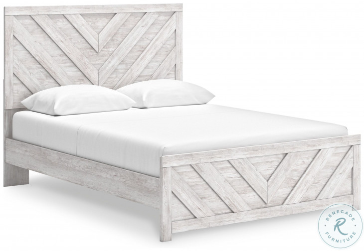Cayboni Whitewash Queen Panel Bed From Ashley Furniture | Coleman Furniture