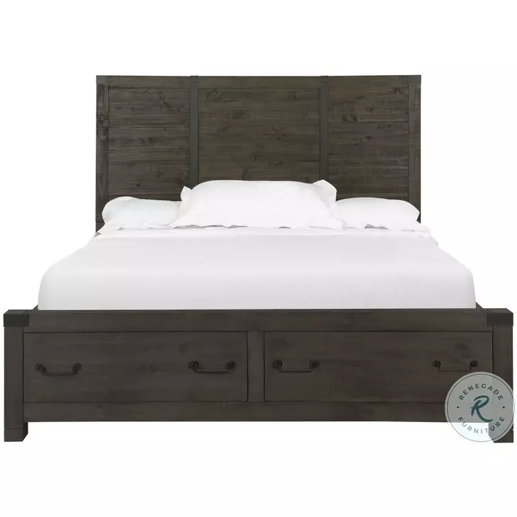 Talomo Weathered Charcoal Queen Storage Panel Bed