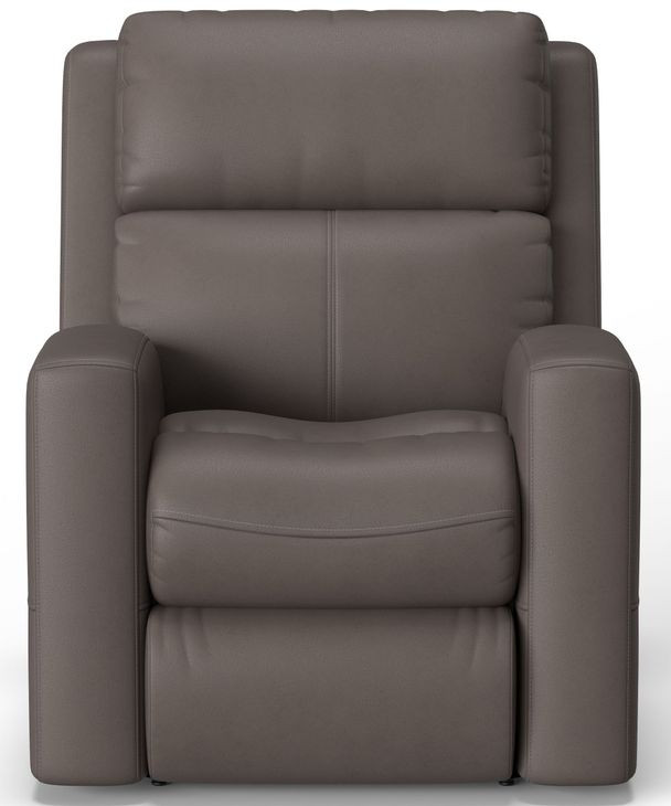 Score Dark Stone Leather Zero Gravity Power Lift Recliner with Power Lumbar and USB Charging