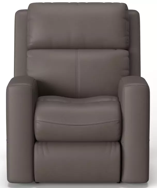 Score Dark Stone Leather Zero Gravity Power Lift Recliner with Power Lumbar and USB Charging