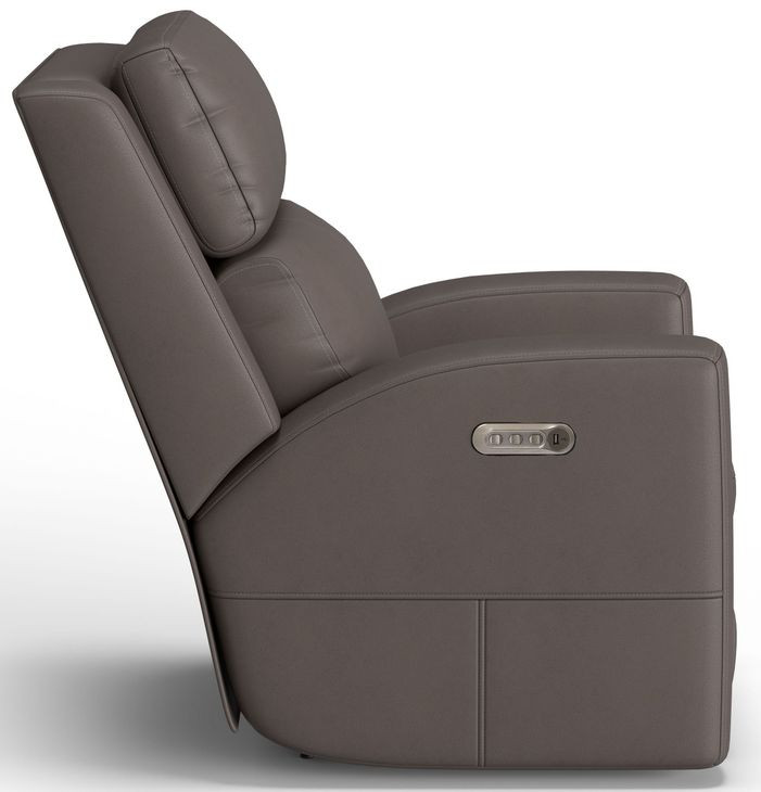 Score Dark Stone Leather Zero Gravity Power Lift Recliner with Power Lumbar and USB Charging