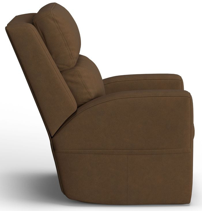 Score Brown Leather Zero Gravity Power Lift Recliner with Power Lumbar and USB Charging