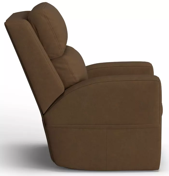 Score Brown Leather Zero Gravity Power Lift Recliner with Power Lumbar and USB Charging