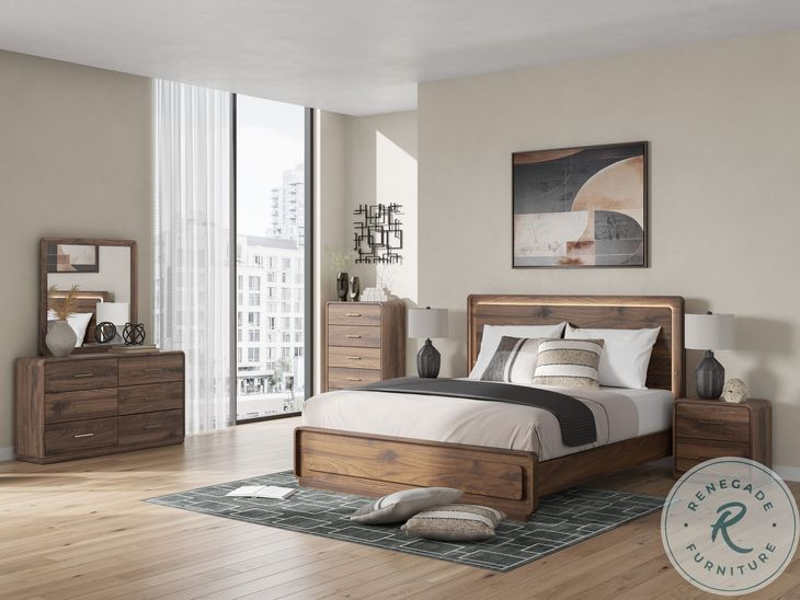 Hollinaze Walnut Brown California King Panel Bed