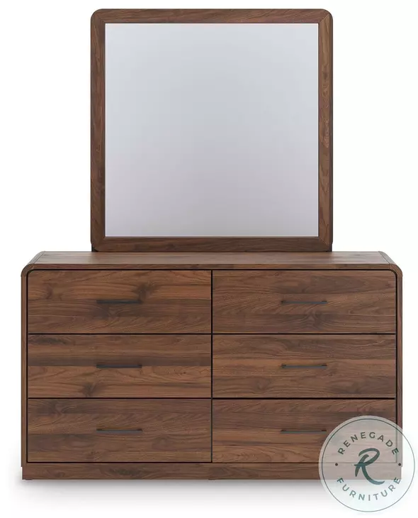 Hollinaze Walnut Brown Bedroom Mirror