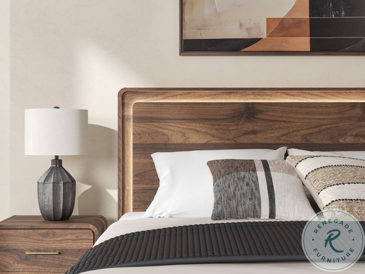 Hollinaze Walnut Brown California King Panel Bed