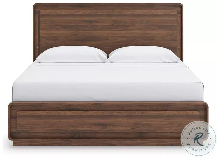 Hollinaze Walnut Brown King Panel Bed