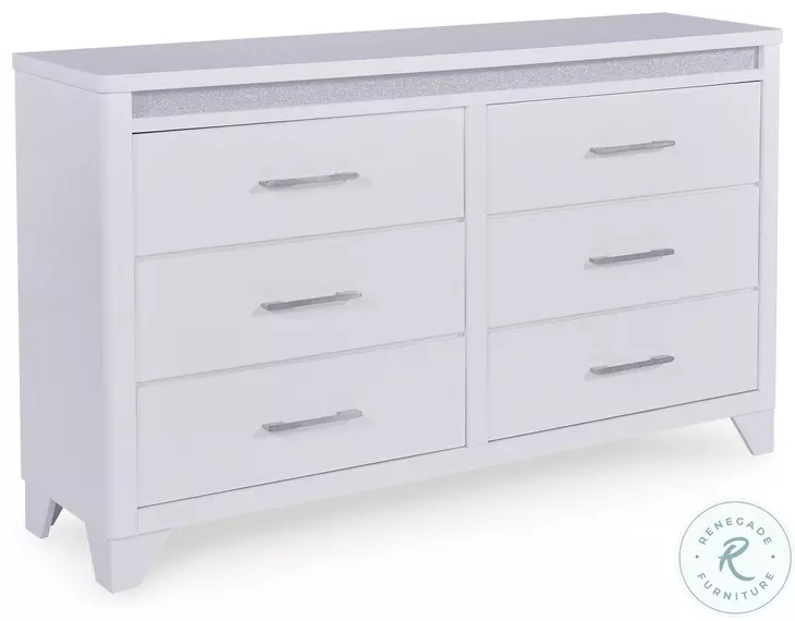 Frostlyn White 6 Drawer Dresser