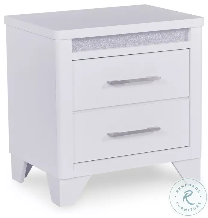 Frostlyn White 2 Drawer Nightstand