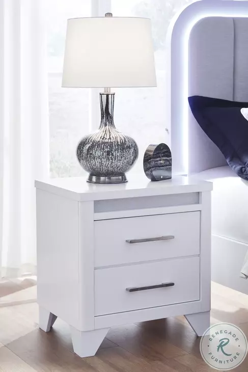 Frostlyn White 2 Drawer Nightstand