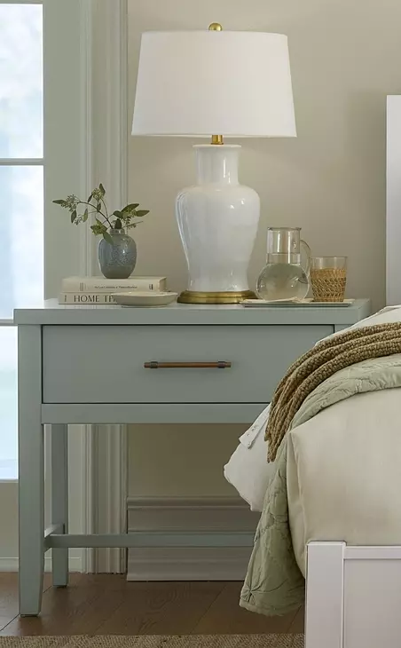Pure Maple Sage 1 Drawer Bedside Table